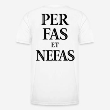 PER FAS ET NEFAS Regular T-Shirt in weiß mit Rückendruck